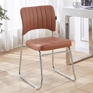 Premium Metal Frame Interlocking Auditorium Church Conference Theater Stackable Cross Legged Brown Office Chair