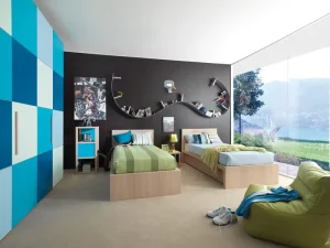 Premium Natural Grain Mdf Bedroom Set Silent Hinge Closet Door Multi Layer Cosmetic Storage for Staff Dormitory Suite