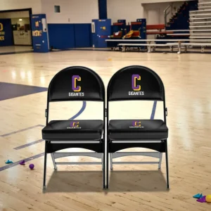Premium Portable Metal Frame Padded Sports Basketball Gym VIP Sideline Folding Arena Chair Outdoor Theater Furniture Seat