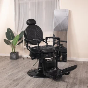 Premium Quality Leather Upholstery Classic Barber Chair in Vintage Style for Professional Use