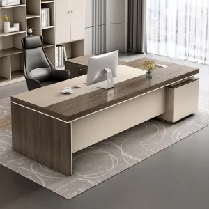 Premium Quality Luxury Walnut Color L Shape Office Table CEO Boss Office Furniture Desk Luxury
