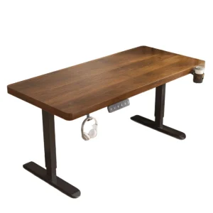 Premium Real Wood Motorized Adjustable Desk High End Ergonomic Executive Office Desk Solid Wood Standing Table