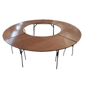 Premium Round Wooden Foldable Banquet Table and Chairs Set for Weddings Events Catering Space Saving Furniture