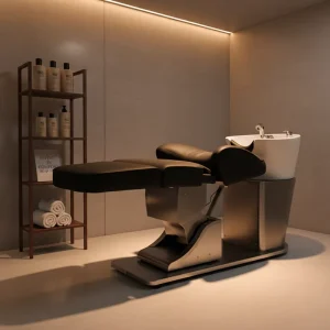Premium Shampoo Bed Head Spa Hair Salon Shampoo Chair Rotating Barber Chair PU Leather Ergonomic for Hair Studio Salon Furniture