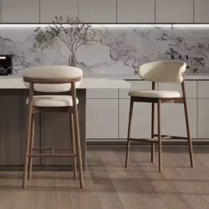 Premium Solid Wood Modern Minimalist Dining Bar Stools Comfortable Sleek Design for Home Dining Rooms & Kitchens