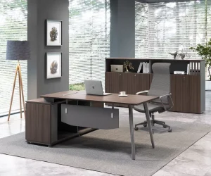 Premium Straight Shape Convertible Writing Desk Executive Side Credenza Government Administration Office Furniture