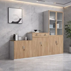 Premium Wooden File Cabinet Large Capacity Adjustable Shelf Office Storage Cabinet Corporate Workspace Professional Filing