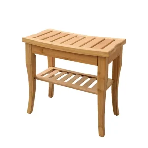 Premium Wooden Shower Bench with Shelf and Organizer Modern Design for Living Room and Outdoor Use Space Saving Ottoman