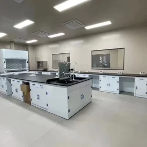 Price Lab Furniture Anti-corrosion PP Island Bench Lab Medical Work Bench Science Laboratory Table With Shelves