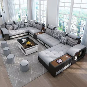 Price Living Room Fabric Sofa Modern Minimalist Home Corner Sofa Furniture Combination Nordic Solid Frame Fabric Sofa