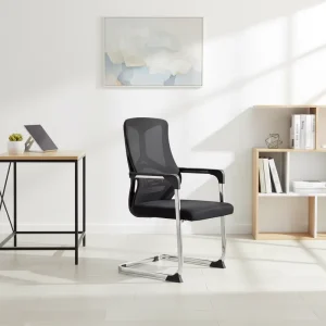 Price Meeting Visitor Chair Fixed Bow Leg Mesh Training Office Chair Waiting Reception Chair Without Wheels