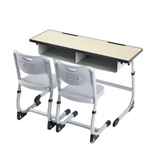 Primary Middle High School Furniture Set Customized Color OEM ODM Service Kids Students Metal Desk with Plastic Chair