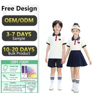 Primary School British style Class Uniform School Uniform for Spring and Summer Sets Kindergarten School Uniform