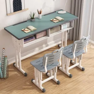 Primary School Furniture Set Durable Steel Wood School Desk and Chair Combination