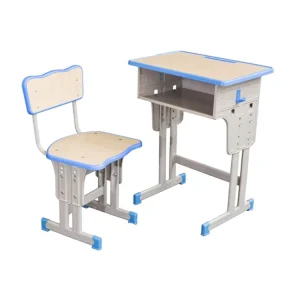 Primary School Furniture Set Wooden Student Desk and Chair for Classroom Use