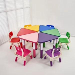 Primary School Kids Furniture Set Comfortable Plastic Desk Chair for Daycare Indoor Nursery Kindergarten for Outdoor Amusement