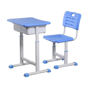 Primary School Secondary School Student Table Classroom Furniture Height Adjustable Combo Desk and Chair Set