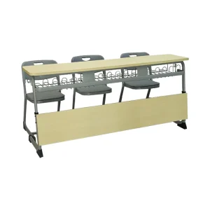 Primary School Three Seats Classroom Desk and Chair Set Height Adjustable Wooden School Furniture Student Desk and Chair Sets