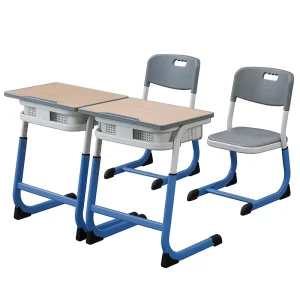 Primary and Secondary School Students Desk and Chair School Counseling Training Class Single Can Be Raised Desk C Type Thickened