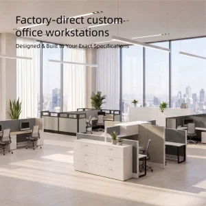 Privacy cubicle office workstation table office furniture work desk executive modern office desk with partition wall wooden desk
