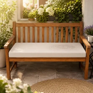 Private Label 100% Cotton Polka Dot Square Garden Bench Cushion Waterproof Cover Custom Foam Outdoor Seating