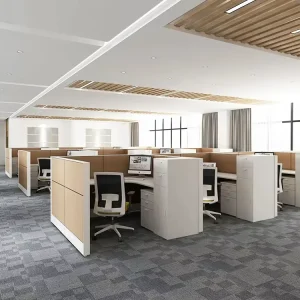 Private Space New Modern Design Standard Size Curved Modular Aluminum Partitions Workstation Office Cubicle Furniture