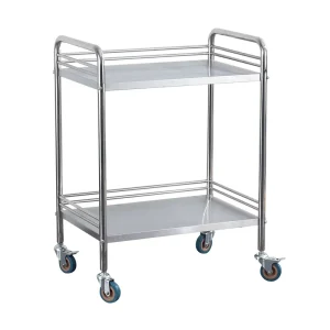 Professional 2 Tier Stainless Steel Surgical Trolley Large Detachable Hospital Instrument Cart Made China