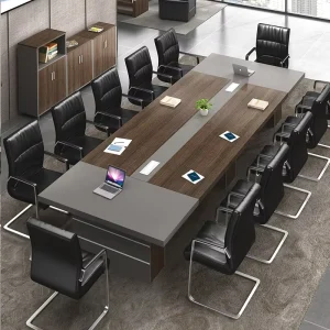 Professional 8 Person Conference Table Power Outlet Data Port MFC Meeting Table Business Center Elegant