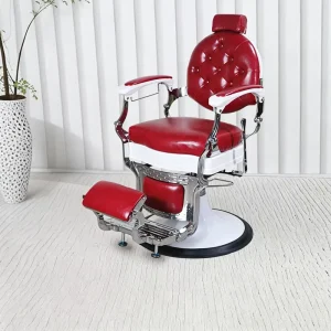 Professional Adjustable Height Barber Chair with Footrest Headrest Black PU Leather 360 Swivel Salon Hair Cutting Chair for Sale