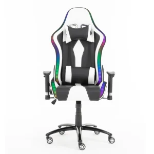 Professional Adult Ergonomic Computers Chair High Back Racing White Leather PC RGB Gaming Chair