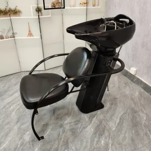 Professional Backwash Shampoo Chair for Beauty Salon Barbershop Modern Design Ceramic Basin