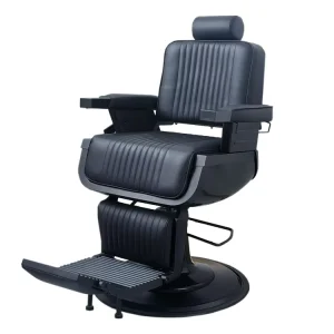 Professional Barber Chair Round-bottomed Stainless Steel Hydraulic Lift Reclining Barber Salon Chair