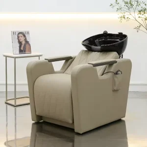 Professional Barber Shop Electric Adjustable Washing Chair Modern Luxury Head Therapy Shampoo Chair with Massage