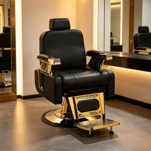 Professional Barbershop Chair 360 Degree Swivel Reclining Heavy Duty Metal Frame Height Adjustable Barber Chair for Living Room