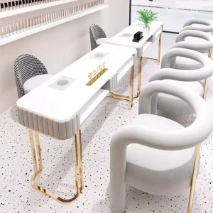 Professional Beauty Modern Salon Furniture Manicure Nail Art Table Wood Eco Friendly Commercial
