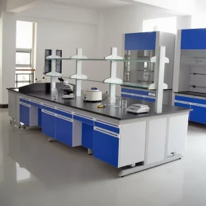 Professional C Frame Wood Steel Lab Island Bench for School Hospital Laboratory Use with Acid Alkali Resistance