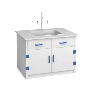 Professional Chemical Resistant PP Laboratory Sink Cabinet with Sink and 3 Way Faucet for School Hospital Lab Safety
