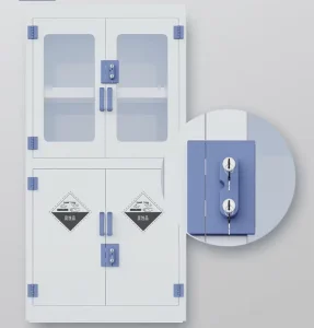 Professional Chemical Storage Cabinet Polypropylene Lab Cupboard with Glass Window Lockable Medical Laboratory Furniture for Lab