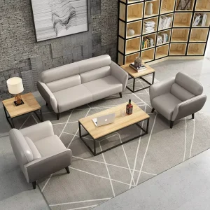 Professional Custom Modern Office Sofa Set PU Leather Modular Apartment Commercial Reception Lounge Sofa