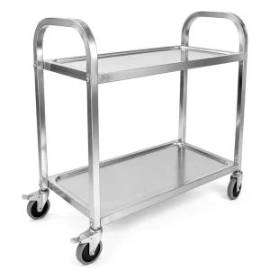 Professional Grade 304 201 Stainless Steel Tool Cart with Wheels for Catering and Kitchen