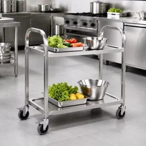 Professional Grade Commercial Kitchen Hotel Food Service Cart Stainless Steel Trolley for Restaurant Prep