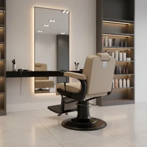 Professional Heavy Duty Luxury Barber Chair Durable Foldable Height Adjustable Leather Salon Chair with 360 Degree Swivel