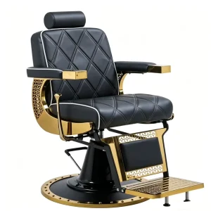 Professional Heavy Duty Modern Barber Chair with High Density Sponge PU Leather with Rotatable and Foldable Function for Salon