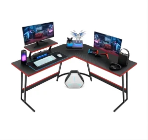 Professional Height Adjustable Gaming Table Desk Game Club L Shaped Office Table RGB LED Lights Corner E-sports Computer Desks