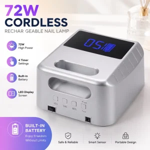 Professional High Powder UV LED Light Battery Removable Cordless Nail UV LED Gel Curing Lamp for Manicure Nail Table