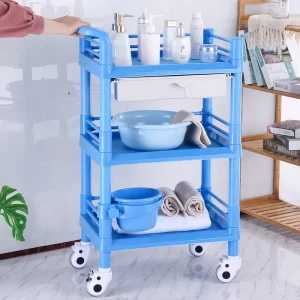Professional Hospital Furniture Salon Cart 2 3 Layers Large Capacity Rolling Makeup Train Case Spa Trolley Beauty Stand 4/5 Inch