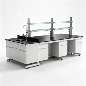 Professional Hospital Laboratory Workbench Modular Steel-Wood Traditional Type Adjustable Phenolic Surface ISO9001/ISO14001