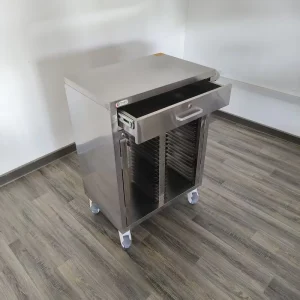 Professional Hospital Medical Record Trolley Stainless Steel Patient File Cart Chart Holder Organizer with Lockable Drawer ICU