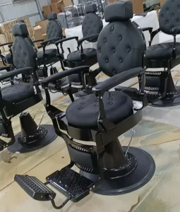 Professional Hydraulic Barber Chair Heavy Duty Salon Styling Black PU Adjustable Barbershop Equipment