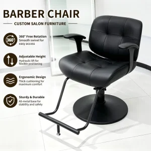 Professional Hydraulic Barber Chair Salon Furniture Reclining Barber Chairs for Barbershop Commercial Hair Salon Equipment Men